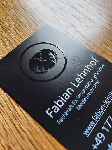 Start into self-employment Picture of my business card